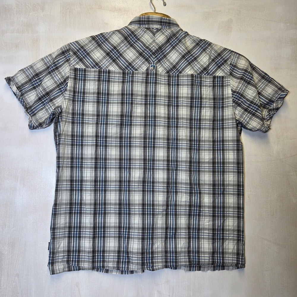 KUHL SUNCEL Men's Button Up Plaid Short Sleeve Shirt Size XL Camping Hiking - Picture 3 of 8